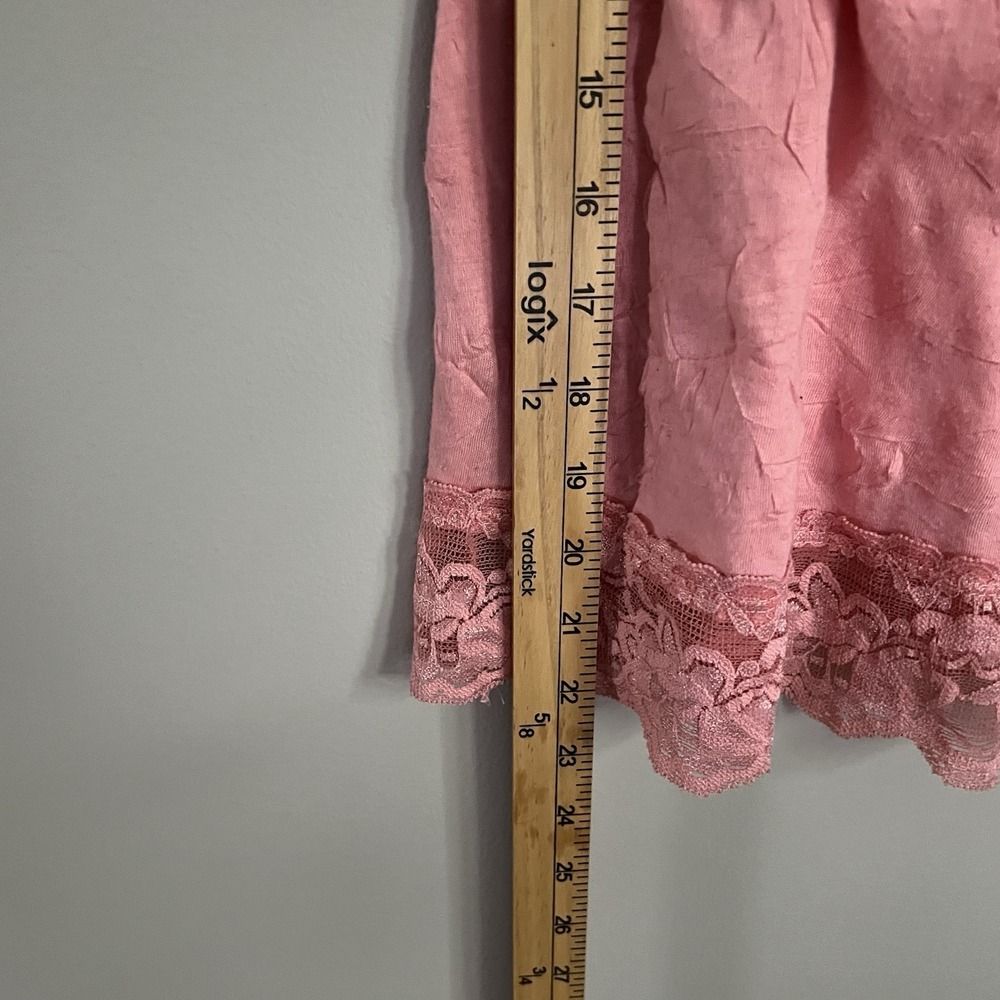 Vintage Arden B Y2K Cami Top Tank Pink Crinkle Lace M/L 90s Fairy Feminine - Picture 8 of 8